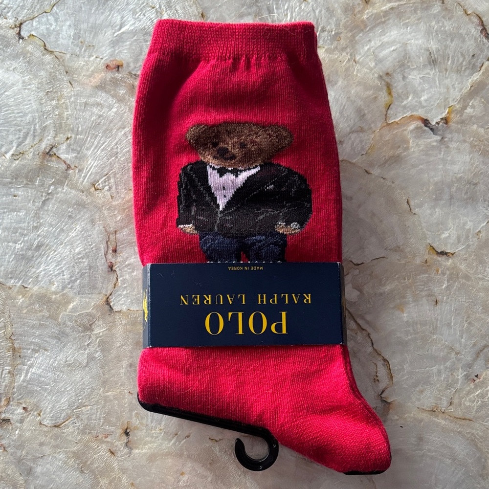 Polo by Ralph Lauren Red Bear Design Socks Women 9-11